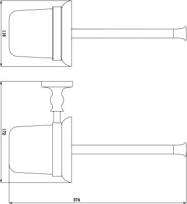 Ершик для унитаза Rush Crete CR35710 Бронза