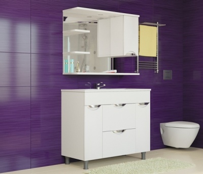 Зеркало со шкафом Mixline Этьен 90 R 529942 с подсветкой Белое