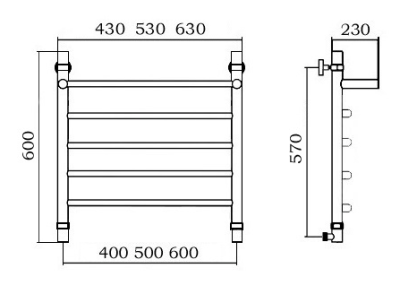 Водяной полотенцесушитель Aquanerzh 00-09A6040 Хром