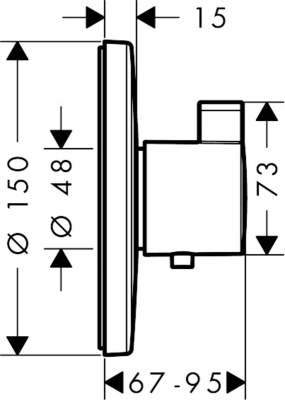 Смеситель для душа Hansgrohe Ecostat S Highflow 15756000 с термостатом Хром