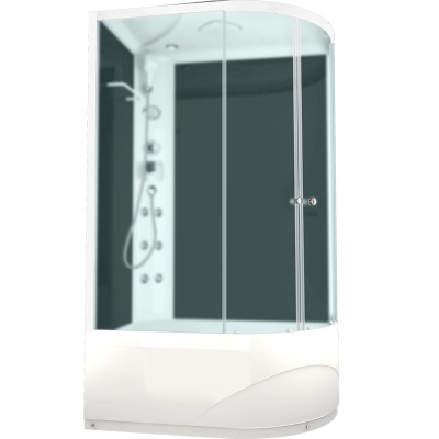 Душевая кабина Domani-Spa Delight 128 High 120x80 DS01D128LHBM10 с гидромассажем профиль Белый задние стенки Черные