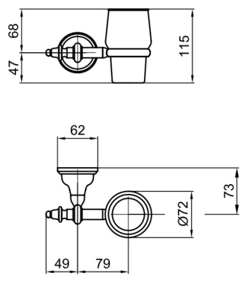 Стакан для зубных щеток Webert Ottocento AM500301 Хром