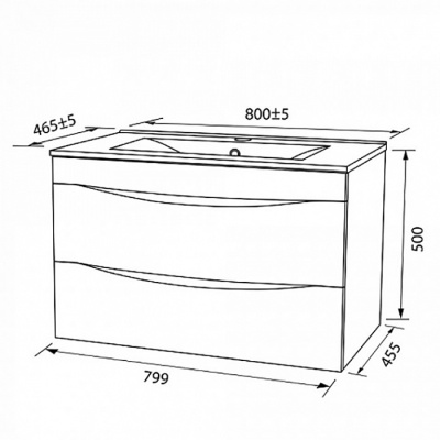 Тумба с раковиной Iddis Cloud 80 подвесная Белая
