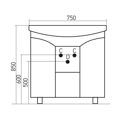 Тумба под раковину Mixline Севилья 75 529461 Белая