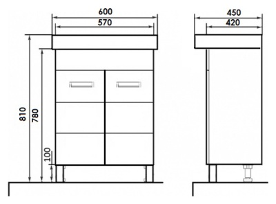Тумба с раковиной Orange Таис 60 Белая