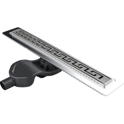 Душевой лоток Berges Wasserhaus B1 Antik 400 090122 с решеткой Матовый хром