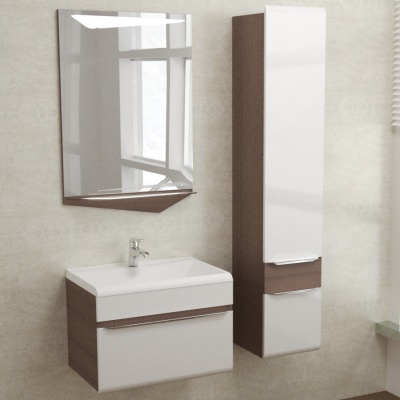 Тумба под раковину Velvex Crystal Cub 60 tpCUB.60-27.21 Темный лен/белый