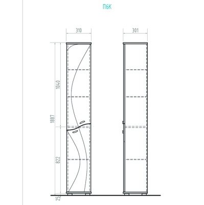 Шкаф пенал Vigo Faina 30 Белый