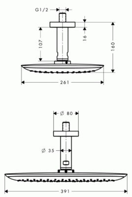 Верхний душ Hansgrohe PuraVida 39 27390400 Хром/Белый