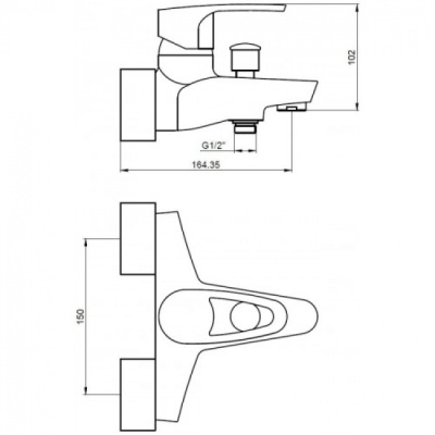 Смеситель для ванны Kaiser Luxor 32022 Хром
