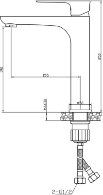 Смеситель для раковины Raiber R0022 Хром Черный