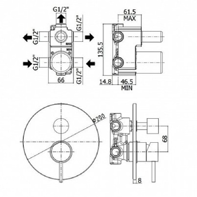 Смеситель для душа Paffoni Light LIG019NO Черный матовый Смеситель для душа Paffoni Light LIG019NO Черный матовый