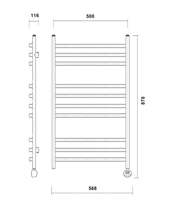 Электрический полотенцесушитель Domoterm Калипсо П10 500x800 ER Белый