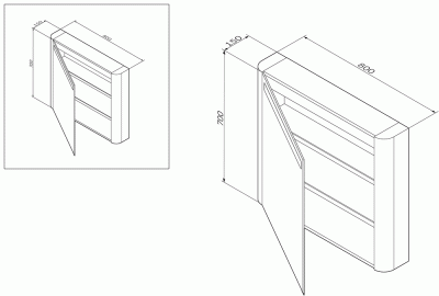 Зеркальный шкаф AM.PM Sensation 100 M30MCL0801GG с подсветкой Мятный