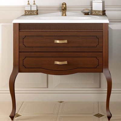 Комплект мебели для ванной Opadiris Фреско 100 Светлый орех с темной патиной