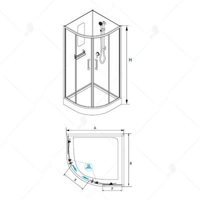 Душевая кабина RGW Andaman AN-052 90x90 профиль Хром стекло прозрачное