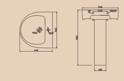 Раковина BelBagno Flay 55 BB0115L Подвесная