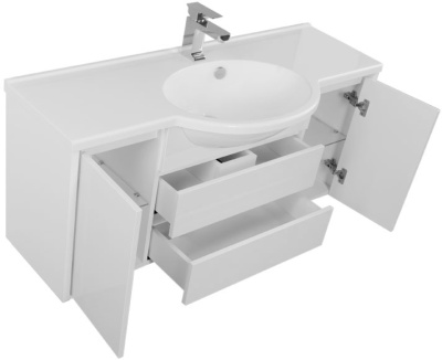 Тумба под раковину Aquanet Лайн 120 164938 подвесная Белая