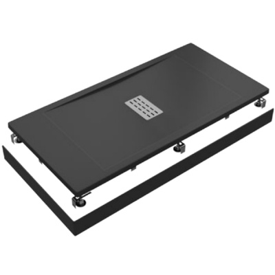 Душевой поддон из искусственного камня Good Door Flow ЛП00123 100x80 Черный