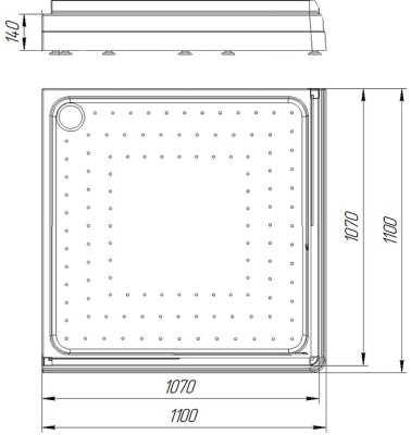 Акриловый поддон для душа Radomir 110x110x16 1-11-0-0-0-120 Белый