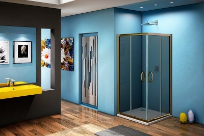 Душевой уголок Good Door Jazze CR-80-B-BR 80x80 профиль Бронза стекло тонированное