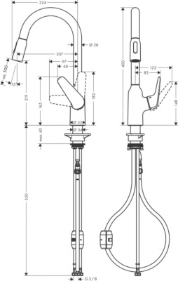 Смеситель для кухни Hansgrohe Focus M42 71800000 Хром