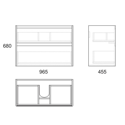 Тумба под раковину Owl 1975 Malaren 100 OW03.08.05 подвесная Белая