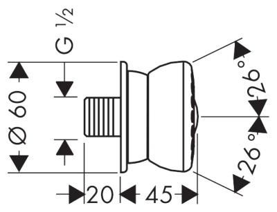 Душевая форсунка Hansgrohe Bodyvette 28466000 Хром Серый