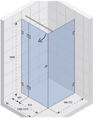 Душевой уголок Riho Scandic M203 140x80 GX0902501 L профиль Хром стекло прозрачное