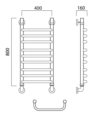Водяной полотенцесушитель Aquanerzh 01-06A8040 Хром