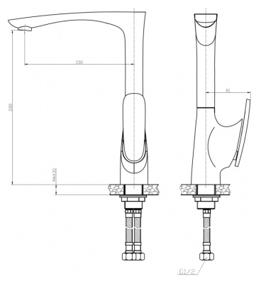 Смеситель для кухни WeltWasser Essen 606 BL 10000001992 Черный Хром