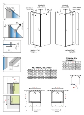 Дверь душевого уголка Radaway Fuenta New KDJ+S 100 L профиль Хром стекло прозрачное