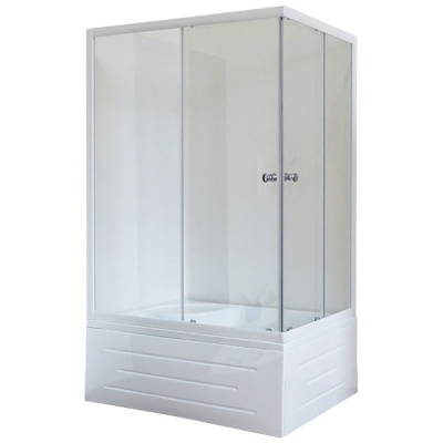 Душевой уголок Royal Bath BP 100х80 RB8100BP-T-L с поддоном профиль Белый стекло прозрачное