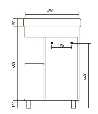 Тумба под раковину Mixline Мини 45 L 539012 Серая