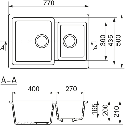 Кухонная мойка Mixline ML-GM30-328 537702 Бежевая