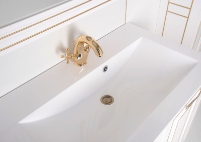 Тумба под раковину Aquanet Паола 90 186116 Белая золото