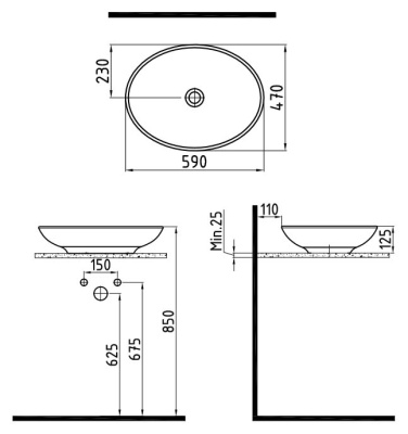 Раковина-чаша Bien Harmony 59 HRLG05901FD0W3000 Белая