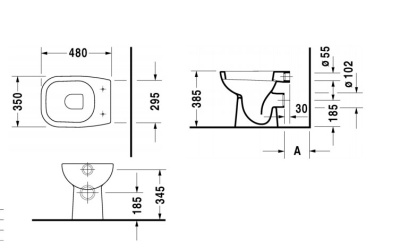 Унитаз Duravit D Code 21080900002 приставной без бачка и сиденья