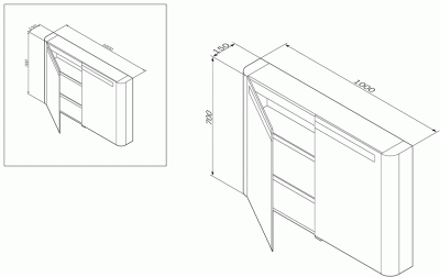 Зеркальный шкаф AM.PM Sensation 100 M30MCX1001GG с подсветкой Мятный