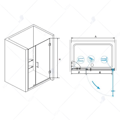 Душевая дверь в нишу RGW Hotel HO-02 110 профиль Хром стекло прозрачное