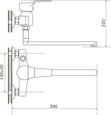 Смеситель для ванны Zerix NEO 181 ZX0221 универсальный Хром