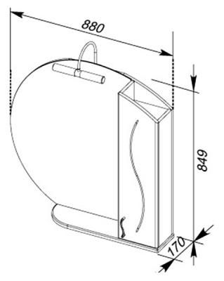 Зеркало со шкафом Aquanet Моника 85 186775 R Белое
