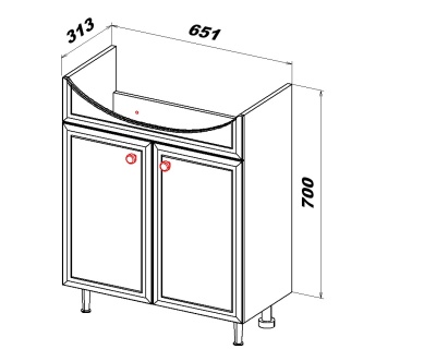 Тумба под раковину San Star Афина 70 162.1-1.4.1. Белая
