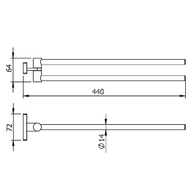 Полотенцедержатель Langberger Alster 10908A двойной Хром