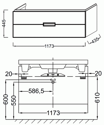 Тумба под раковину Jacob Delafon Reve 120 EB1137-G1C подвесная Белая глянцевая