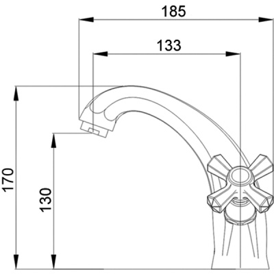 Смеситель для раковины Raiber Ventis RG7001 Золото