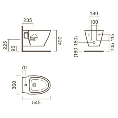 Биде Sanitana Pop Art S10077734900000 подвесное Белое