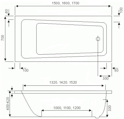 Акриловая ванна Excellent Ava 150 Белая