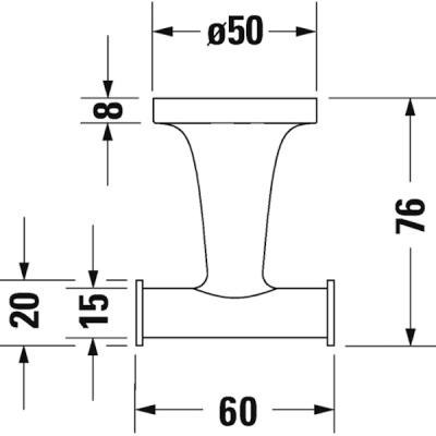 Двойной крючок Duravit Starck T 0099304600 Черный матовый