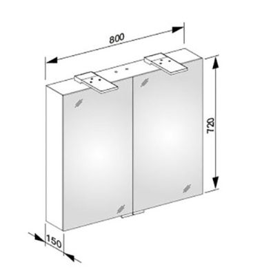 Зеркальный шкаф Keuco Royal 15 80 с подсветкой Хром